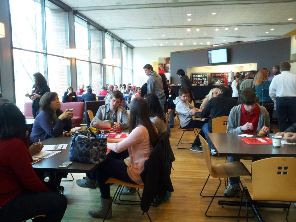 Prospective students in Caldwell Lounge on March 11, 2013.
