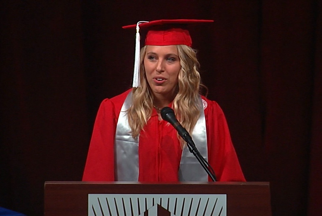 Jessica Ekstrom speaks at May 2013 commencement