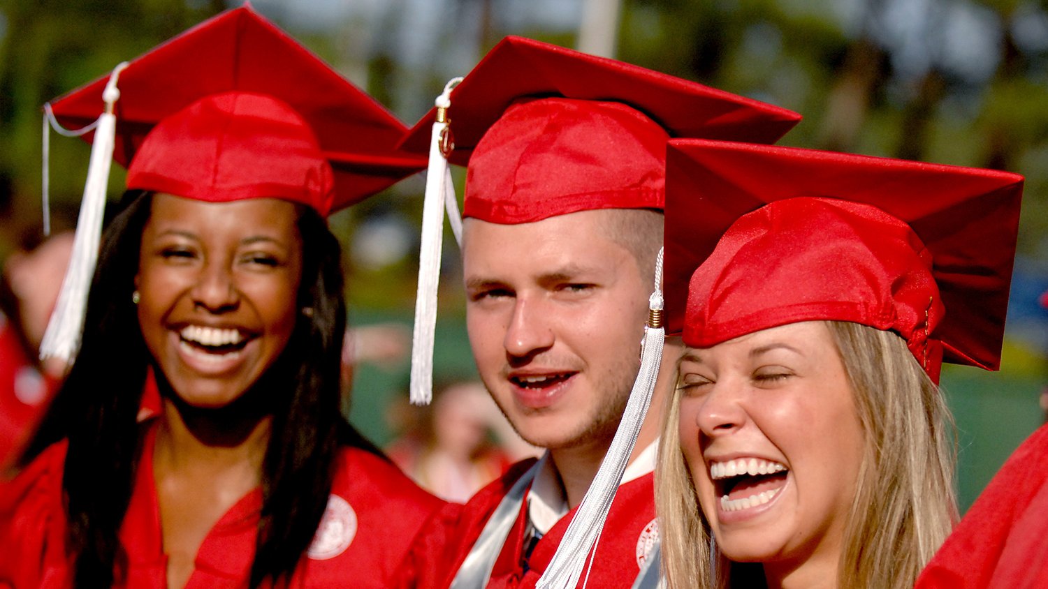 Students with graduation caps