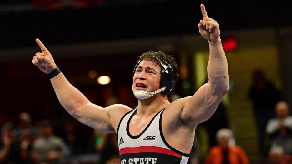 Mike Macchiavello celebrates his win.