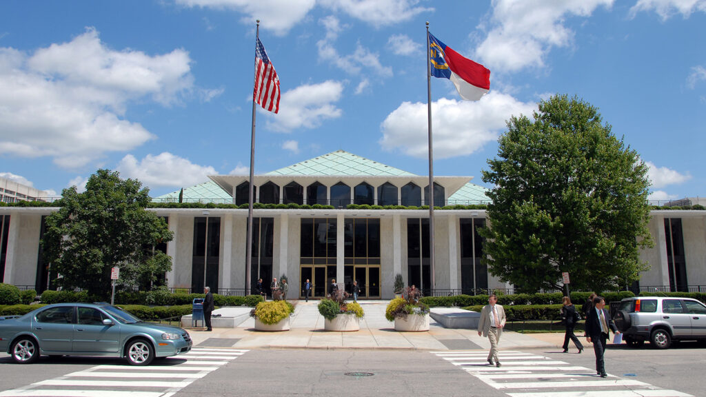 The NC legislative building in downtown Raleigh