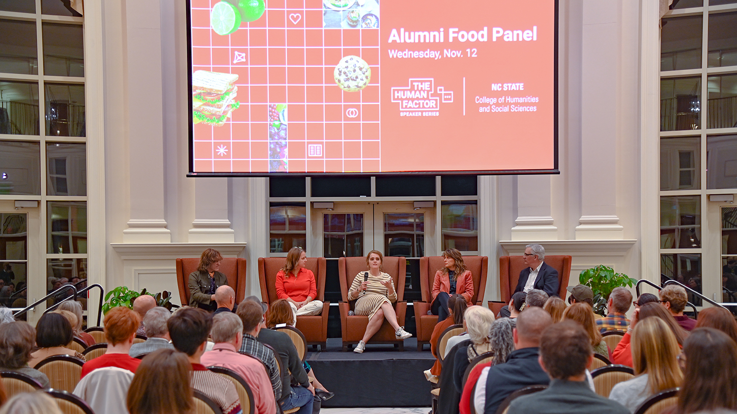 Panelists at the alumni food panel.