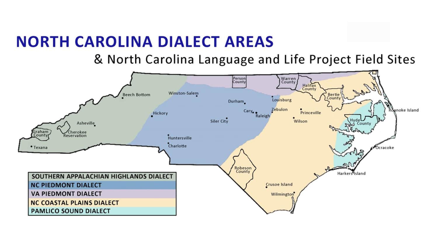 dialect map of NC