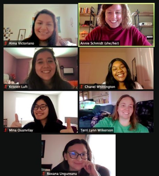 interns sitting on Zoom call