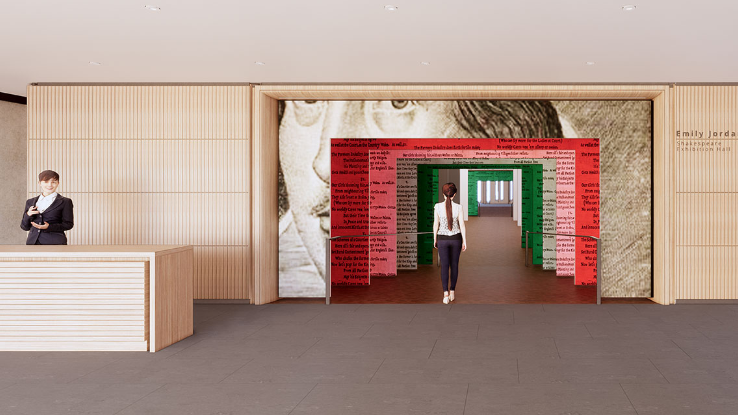 rendering of Shakespeare Exhibition Hall