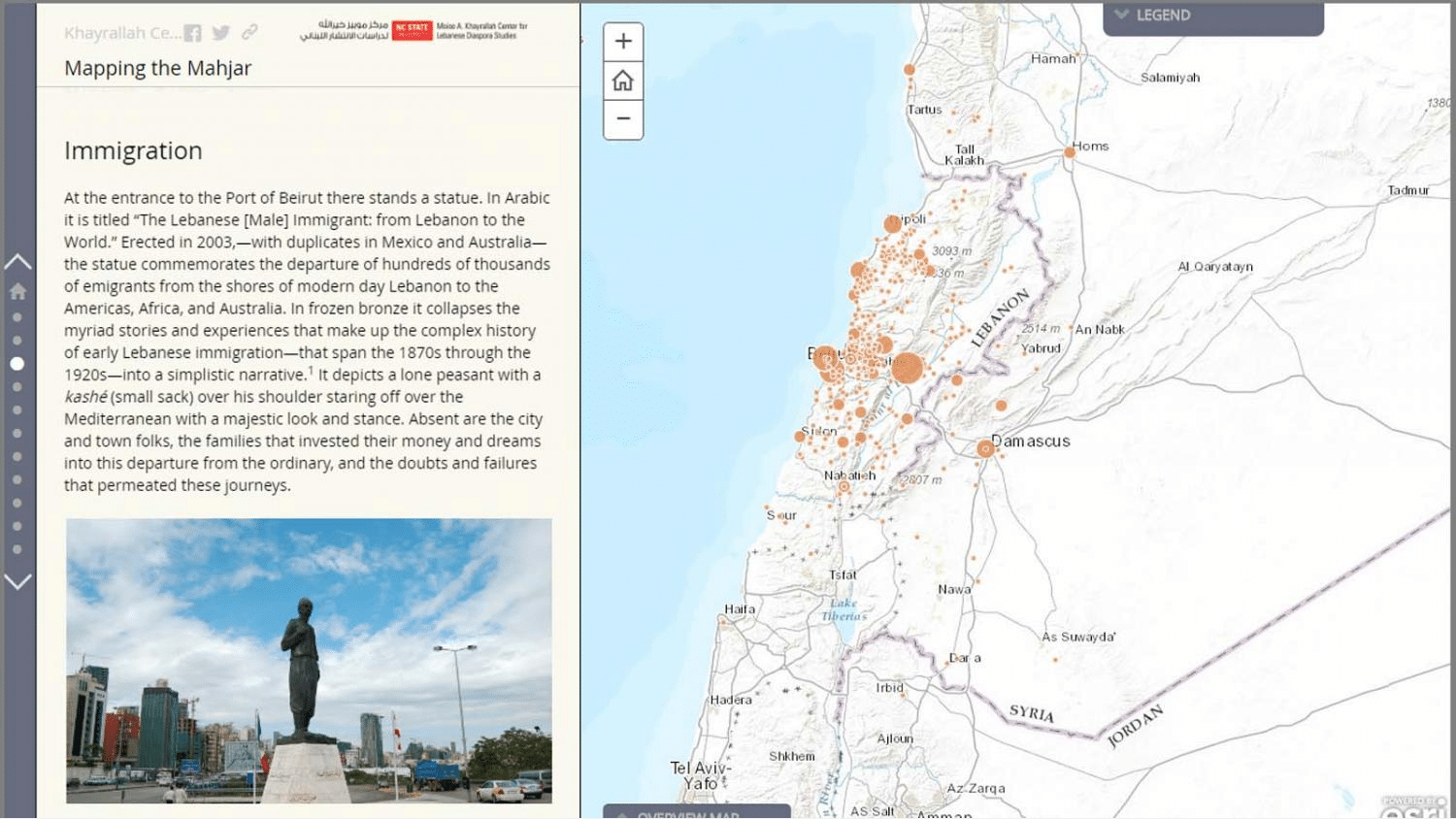 a still of the Mapping the Mahjar website